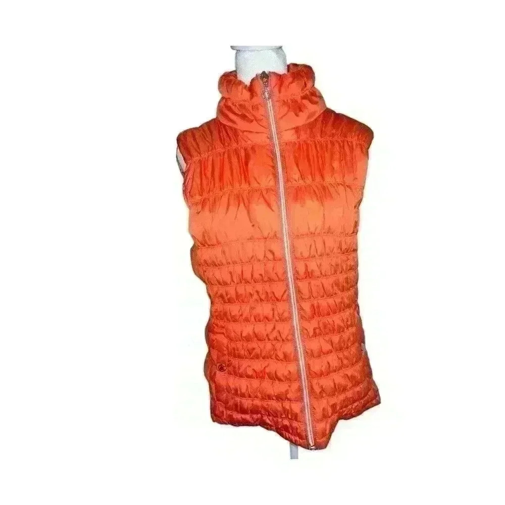 Andrew Marc Marc New York Puffer Vest Women's large orange Quilted Jacket